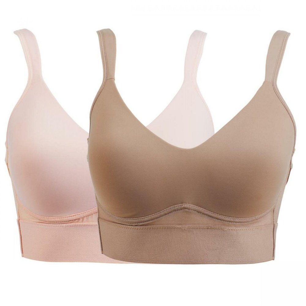 Rhonda Shear 2 Pk Molded Cup Bras Mocha Pink Large - Picture 5 of 7